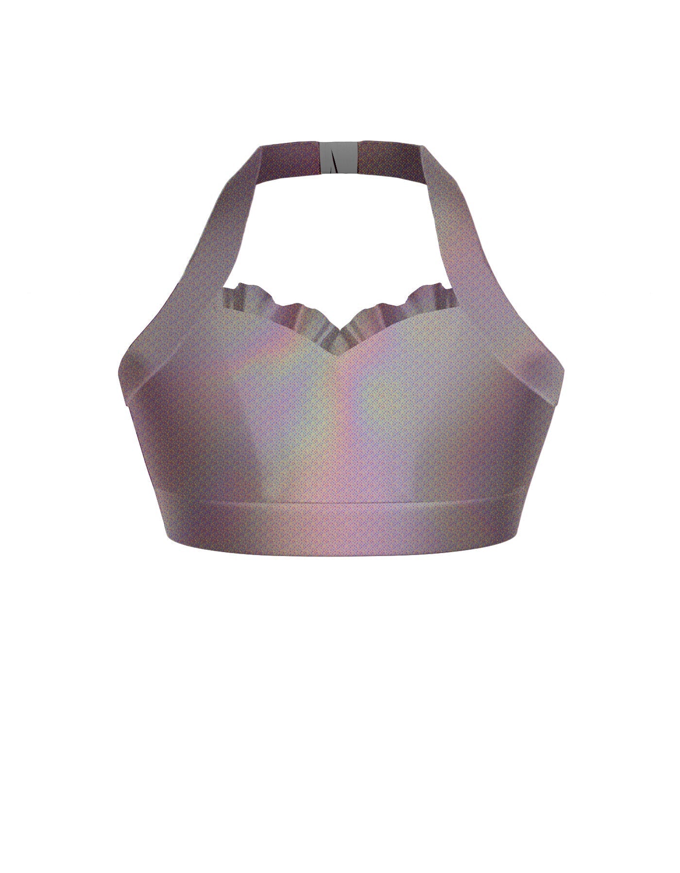 Hologram Halter Sweetheart Bra with Ruffle