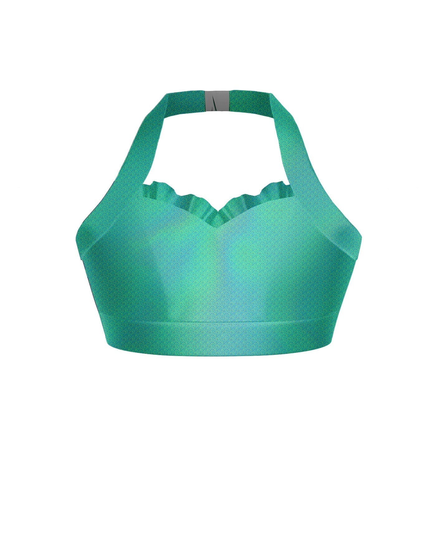 Hologram Halter Sweetheart Bra with Ruffle