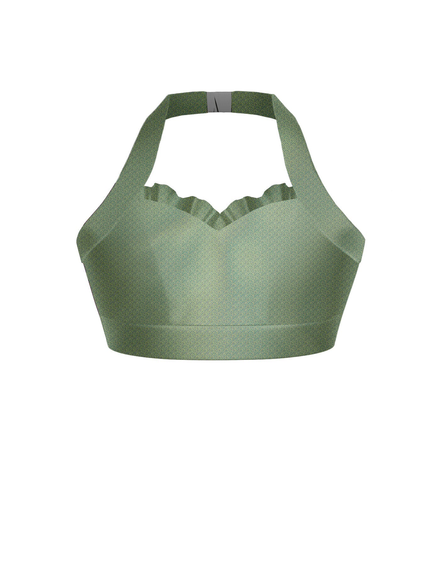 Hologram Halter Sweetheart Bra with Ruffle