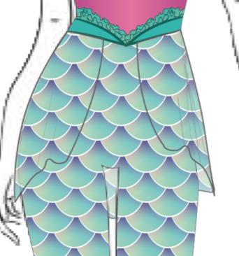 Custom Mermaid Chiffon Skirt