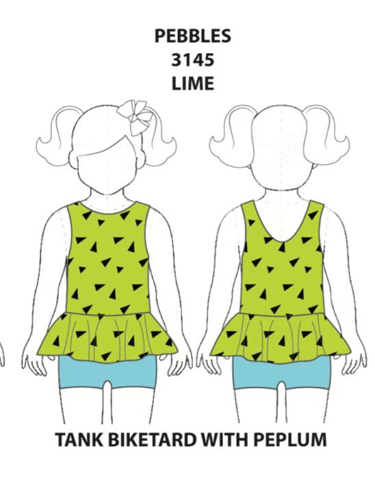 Custom Pebbles Tank Sleeve with Peplum Biketard