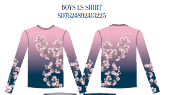 Custom Cherry Blossom Lycra Boys Long Sleeve Shirt