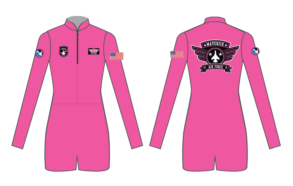 Custom Maverick LS Tneck Zipper Back Biketard