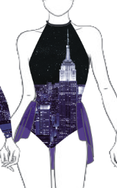 Custom Empire State Building Halter Leotard