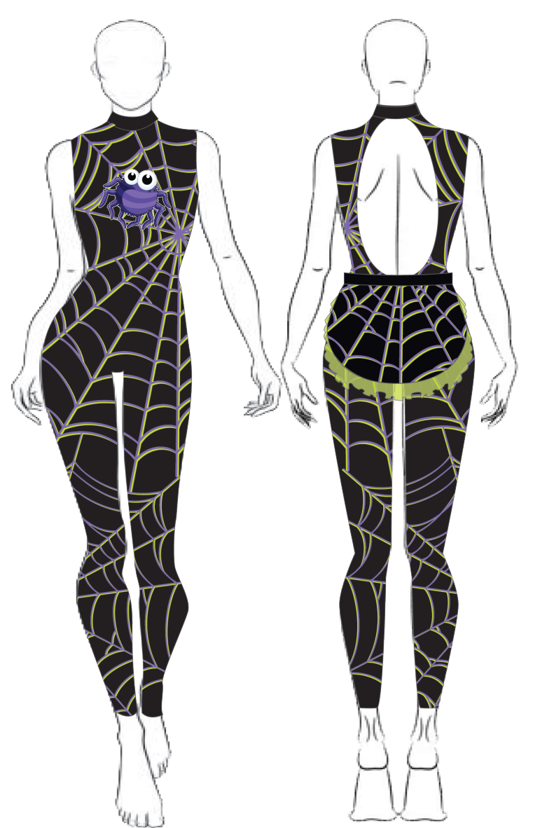 Custom Itsy Bitsy Spider Sleeveless Tneck Open Back Unitard