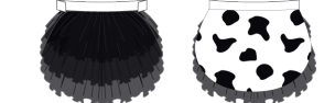 Custom Cow Pettibustle with Top Skirt