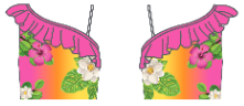 Custom Tropical Miami One Shoulder Crop Top with Ruffle