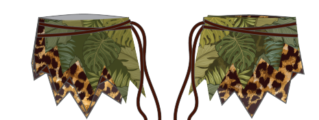 Custom Tarzan Mesh Jagged Skirt with Brief