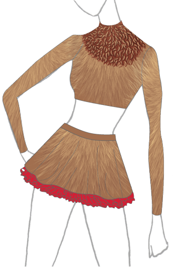 Custom Cowardly Lion Top Skirt