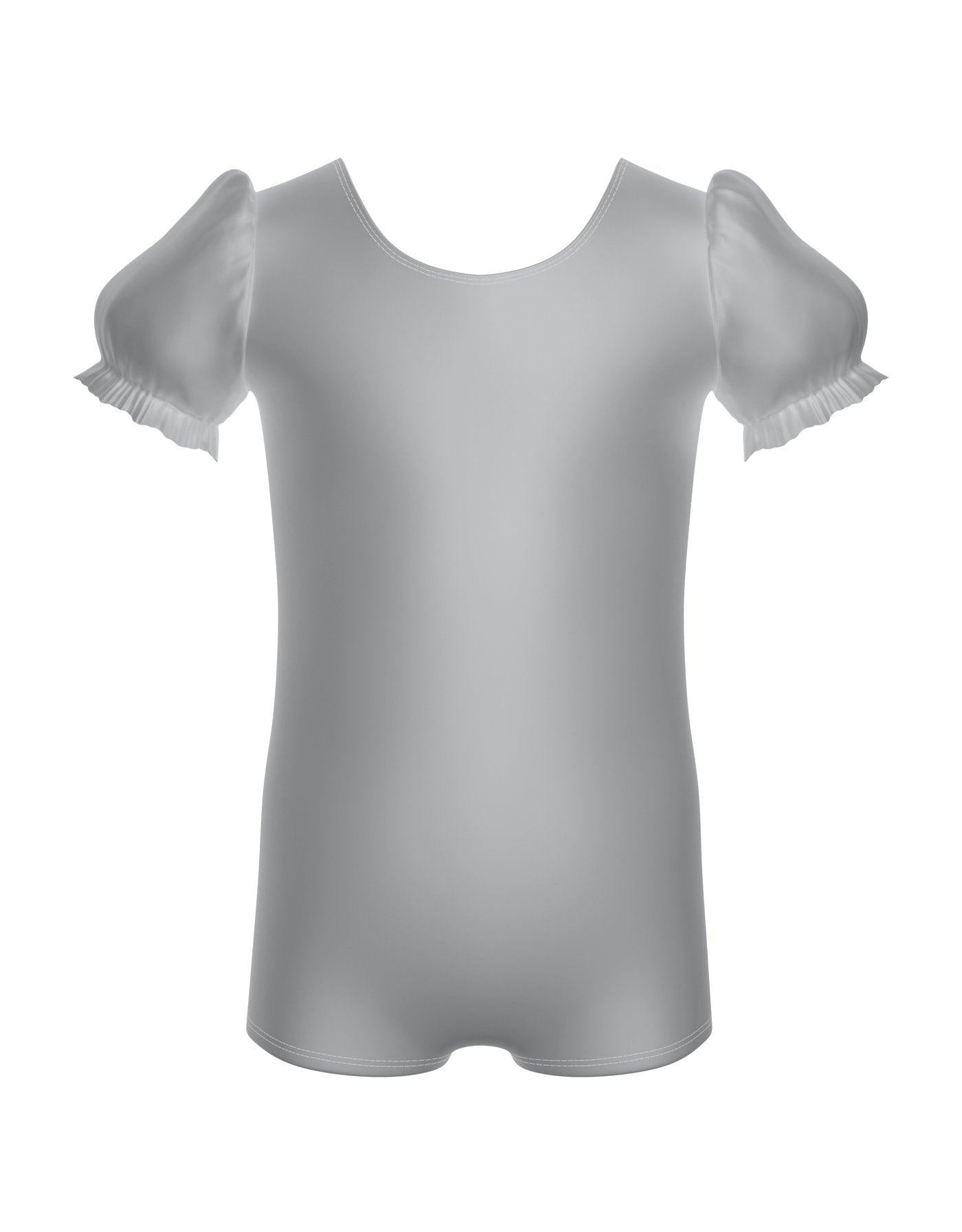 Solid Lycra Puff Sleeve Biketard