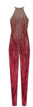 Branches Halter Covered Back Unitard