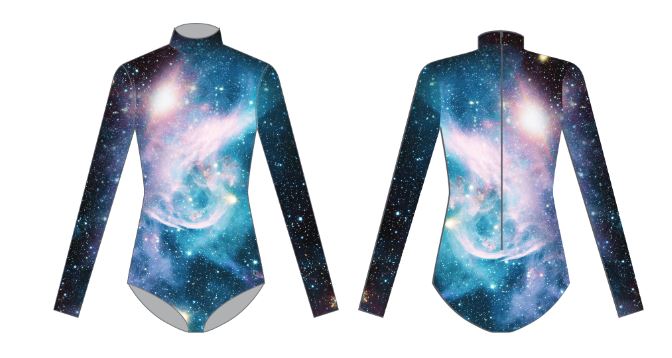 Custom Galaxy LS Tneck Zipper Back Leotard