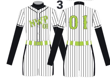 Custom NWP Baseball LS TneckZipper Back Biketard