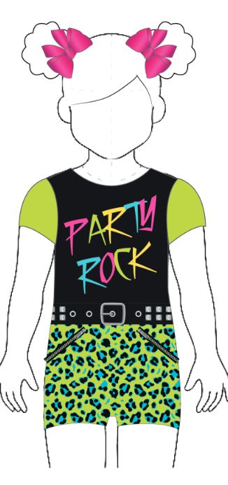 Custom Party Rock Cap Sleeve Biketard