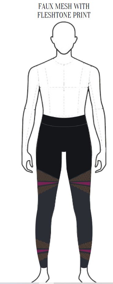 Custom Pose FAUX MESH WITH FLESHTONE PRINT Leggings