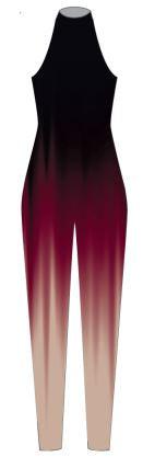 Custom Inked Solid Color Lycra Halter Open Back Unitard