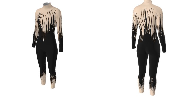 Custom Wicked LS Tneck Zipper Back Unitard