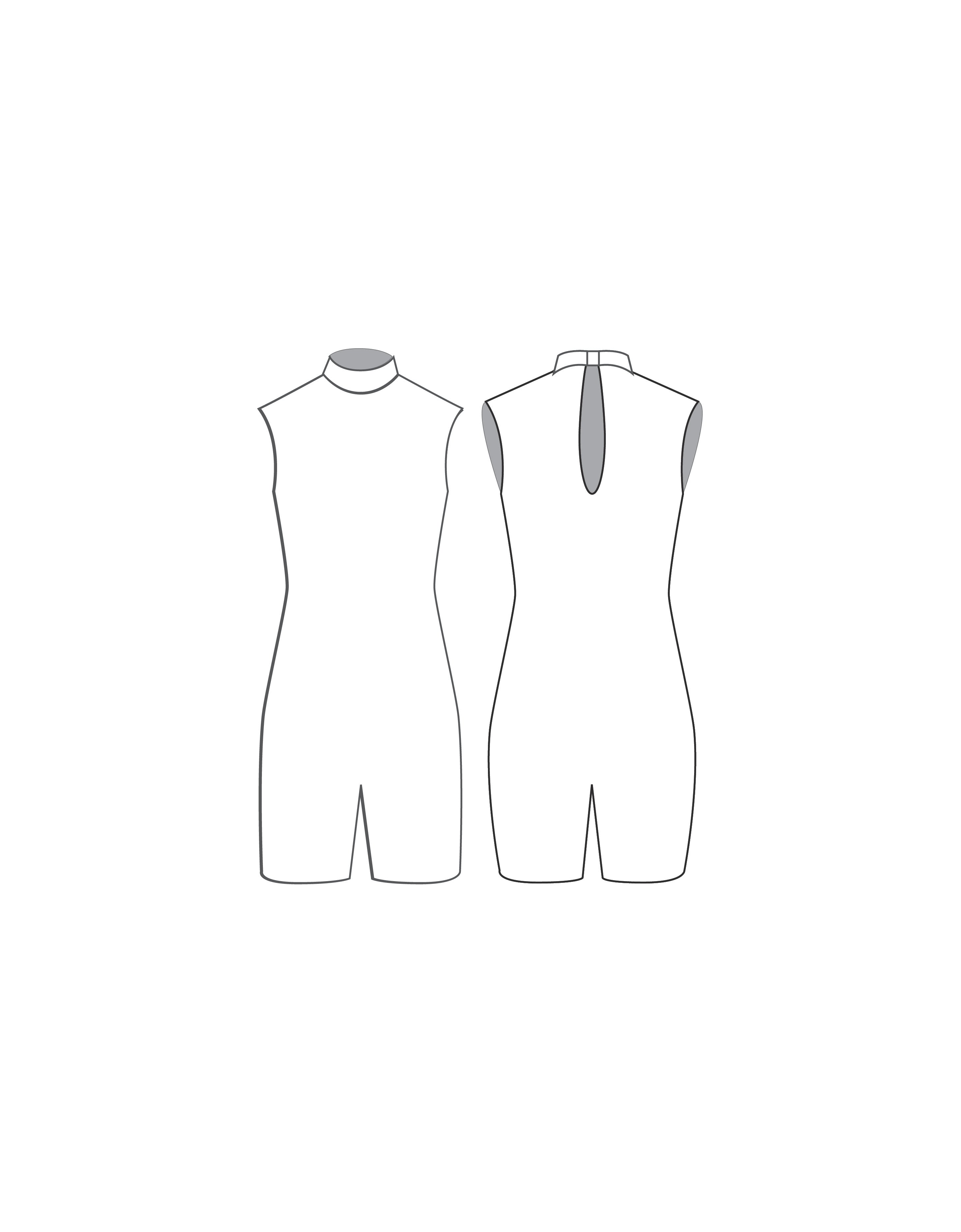 Custom Inked Sleeveless Keyhole Bike Short Biketard - Lycra