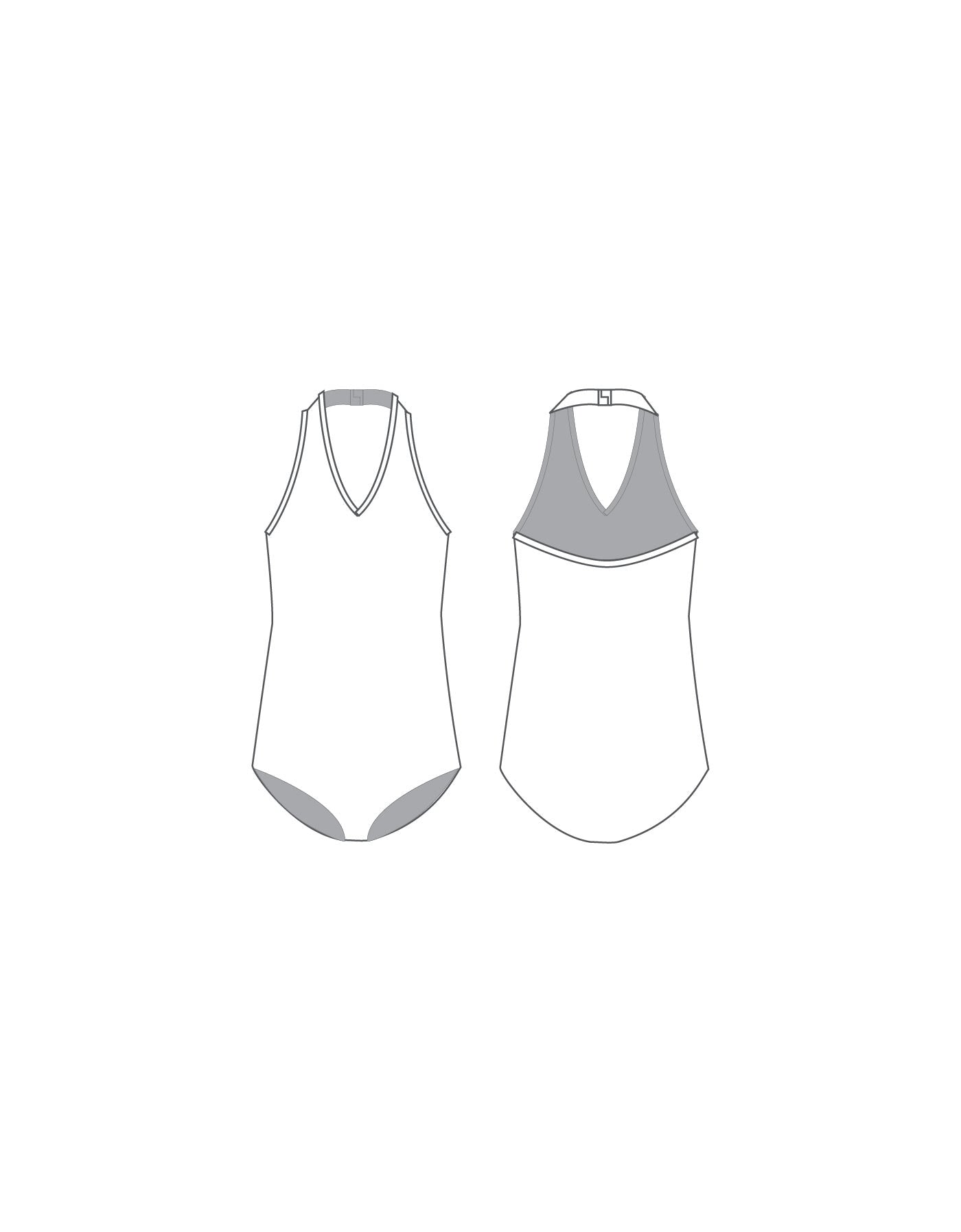 Custom Inked Vneck Halter Sequin Binding Leotard - Mini Sequin