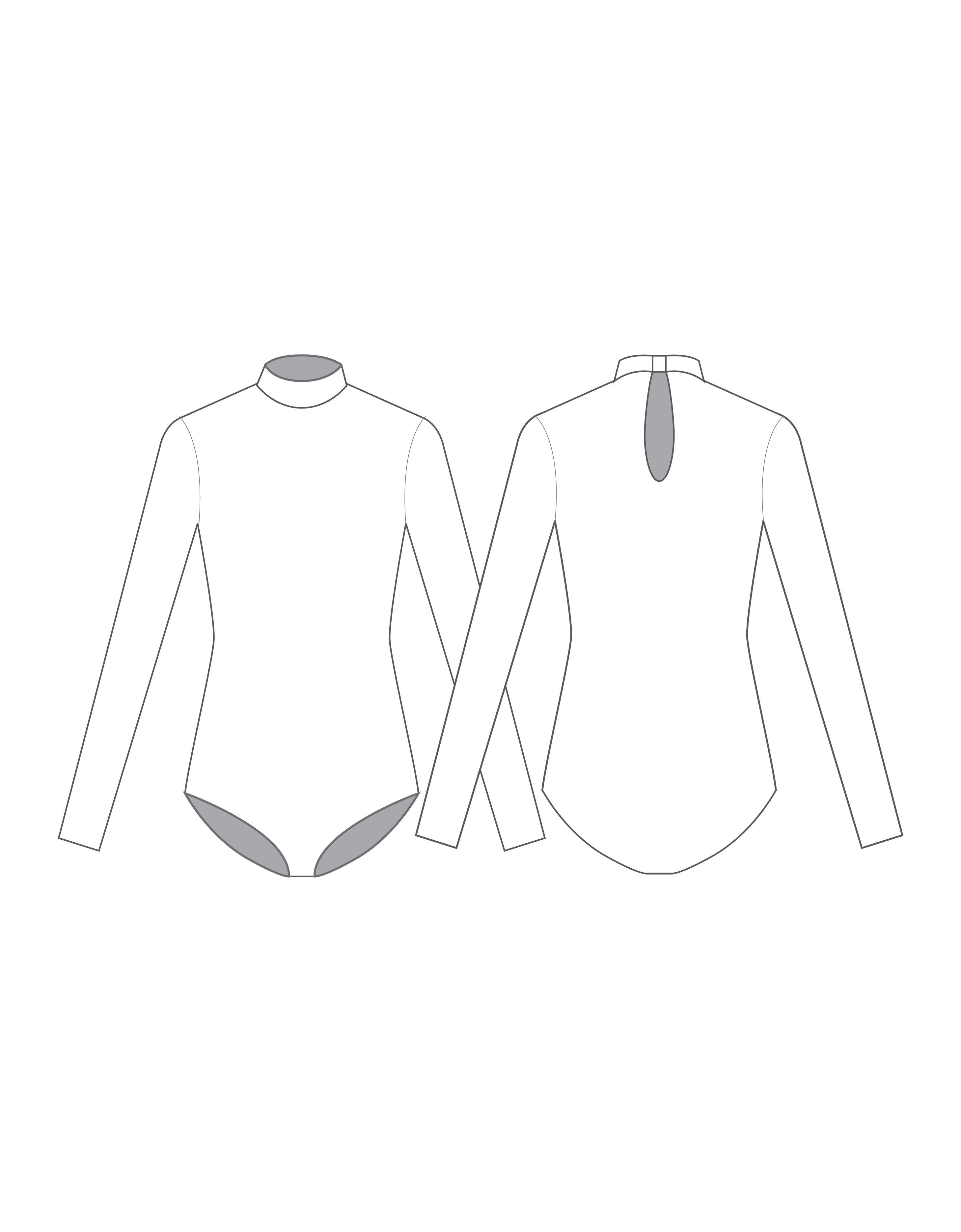 Custom Inked LS Tneck Keyhole Back Leotard - Lycra