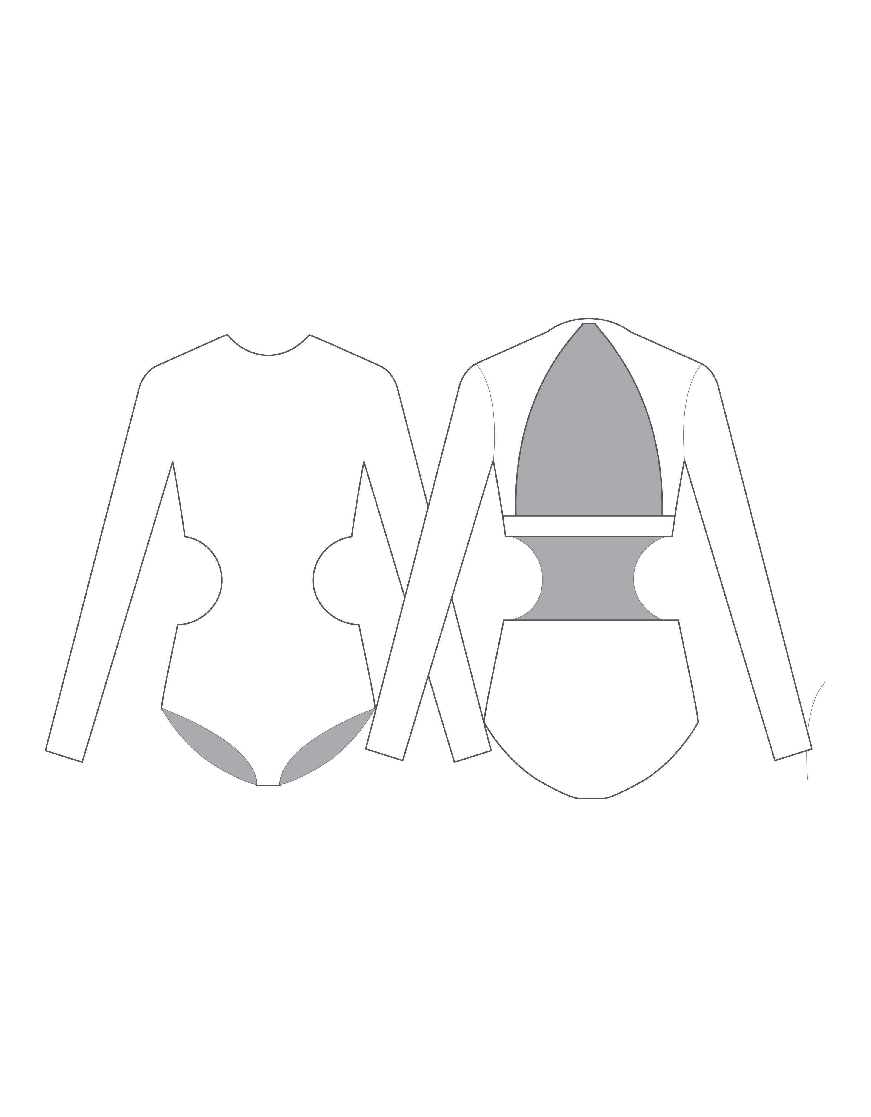 Custom Inked LS Triangle Back Leotard - Lycra