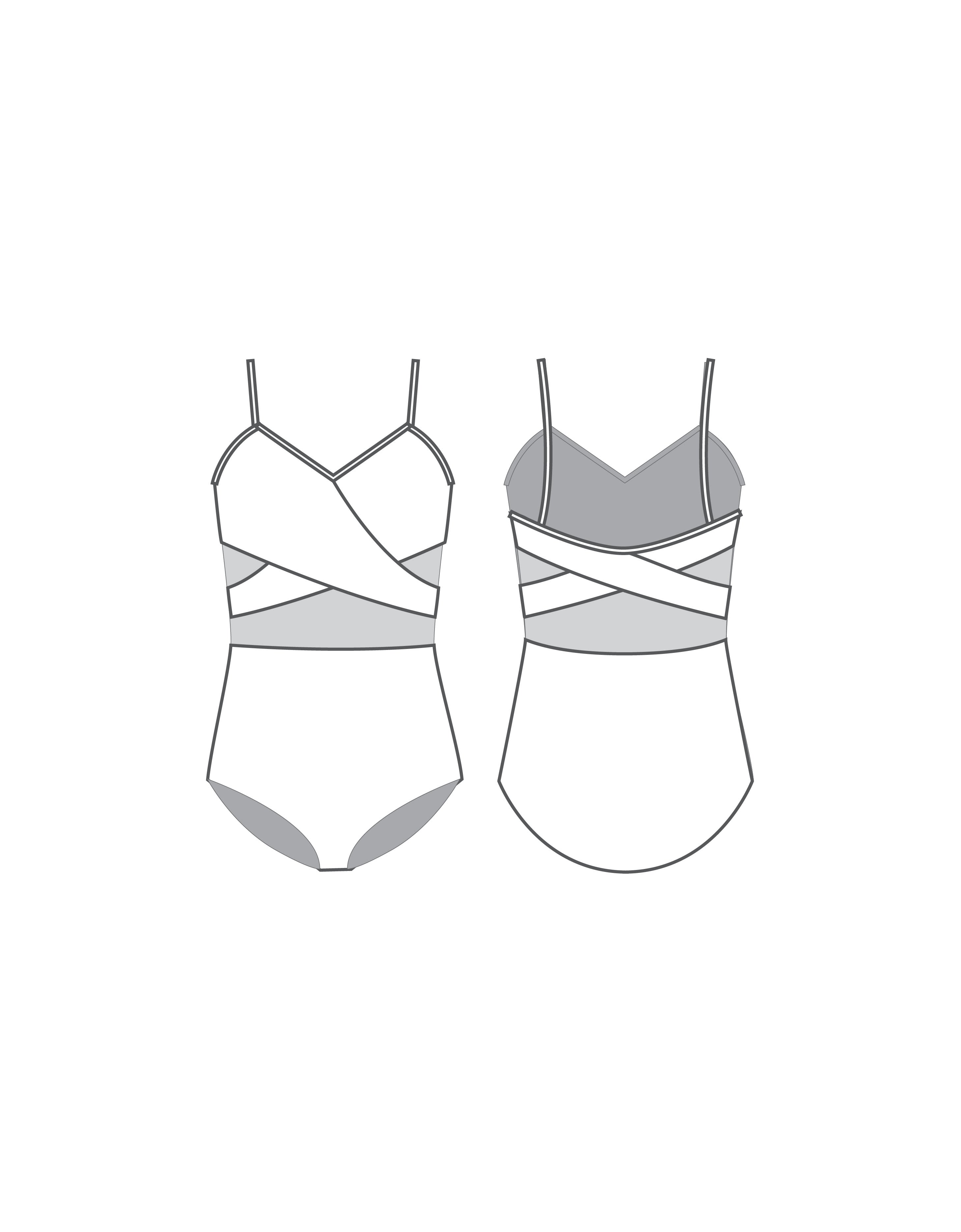 Custom Inked Criss Cross Mesh Cut Outs Leotard - Lycra & Mesh