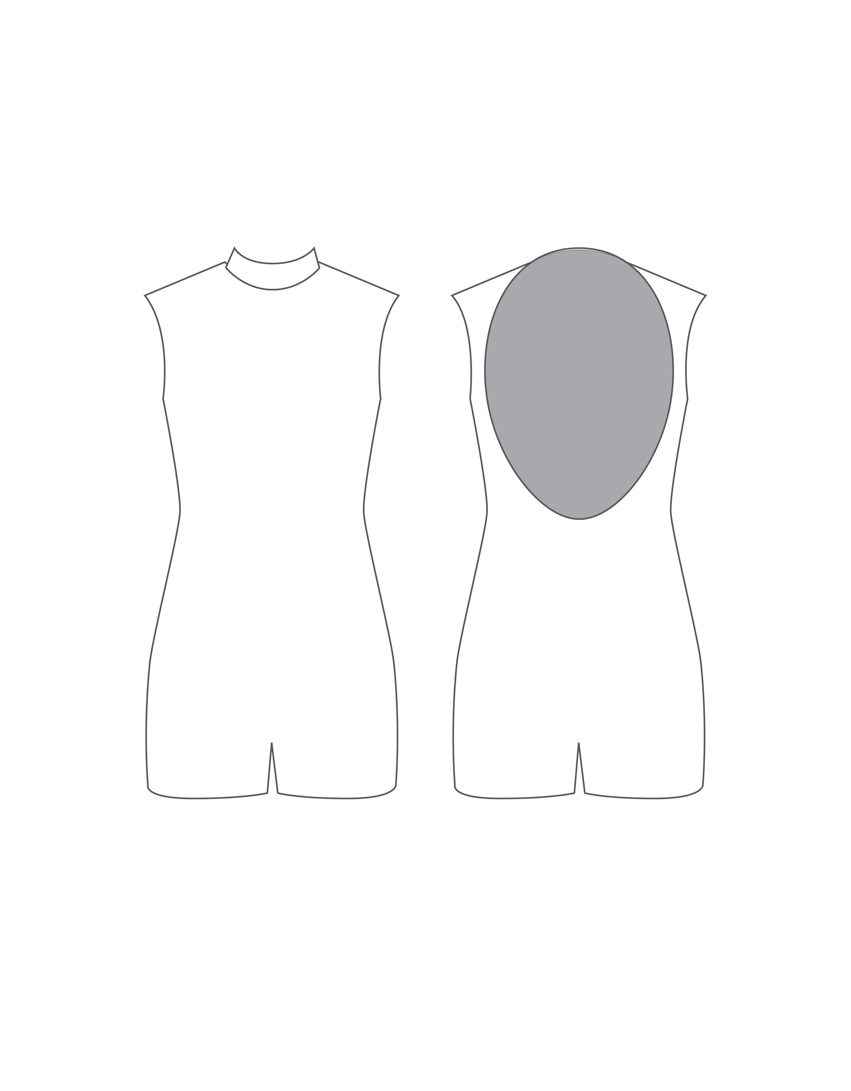 Custom Inked Tneck Sleeveless Open Back Biketard - Lycra