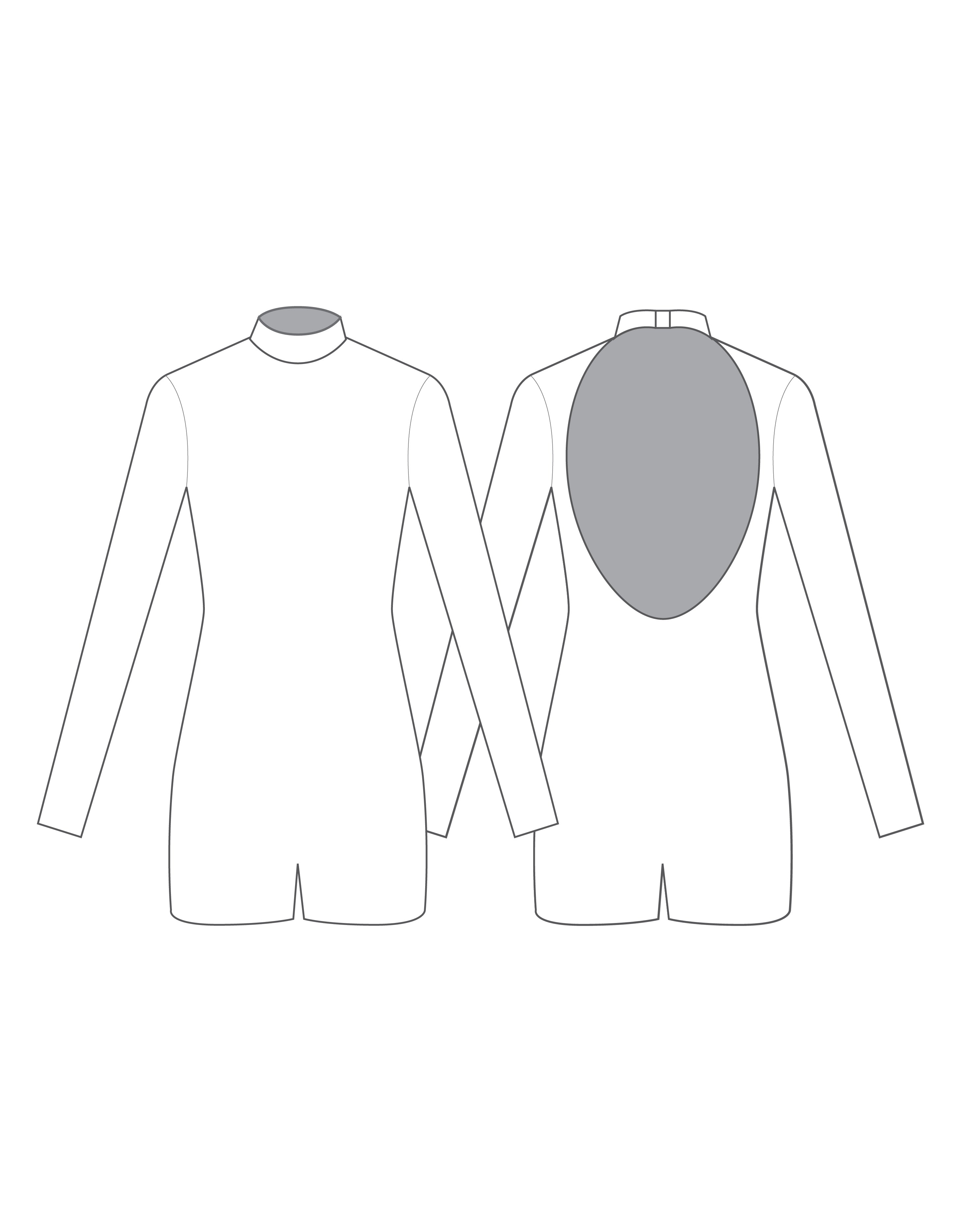 Custom Inked Tneck LS Open Back Biketard - Lycra