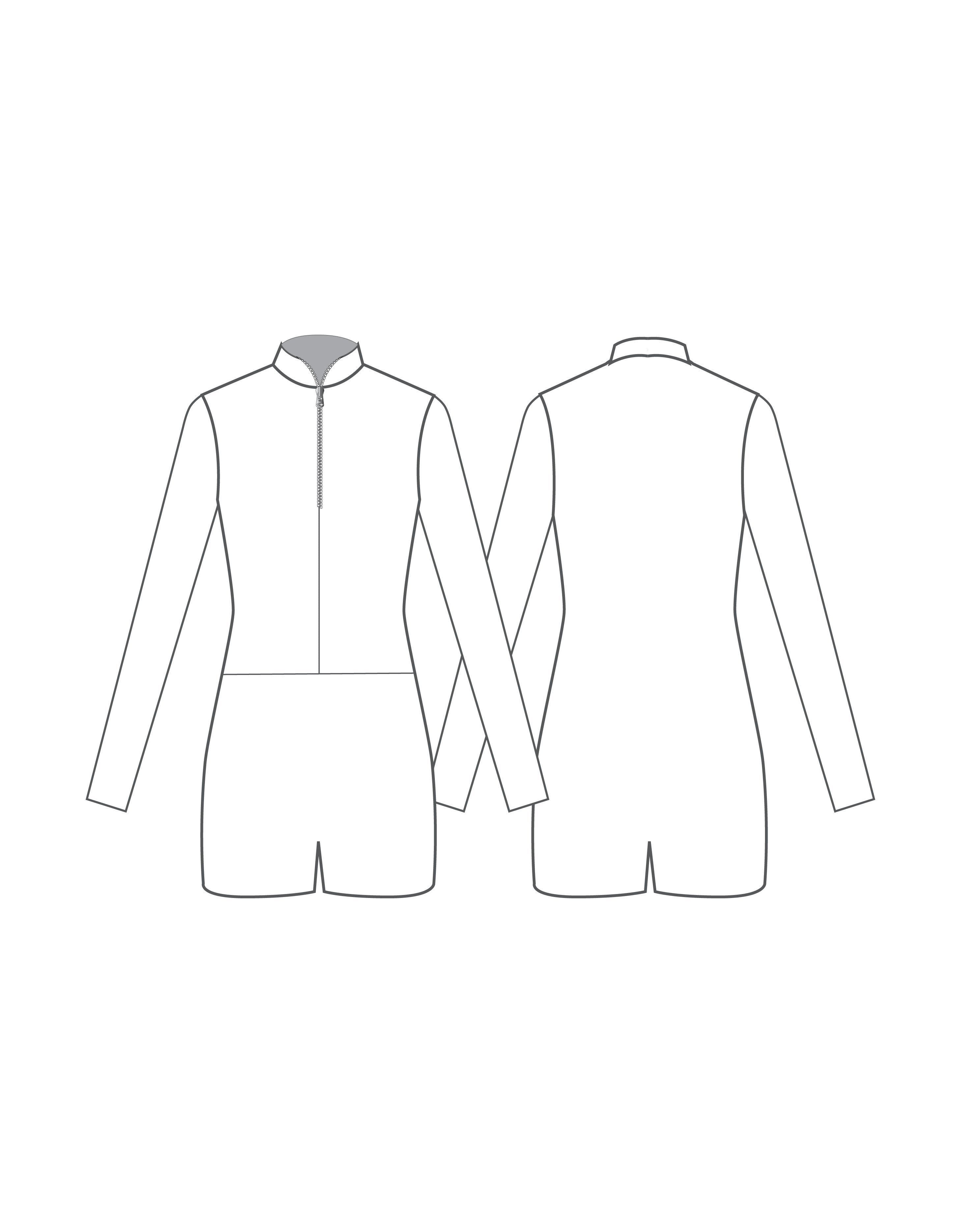 Custom Inked LS TNeck Zip Front Biketard - Ladies - Lycra