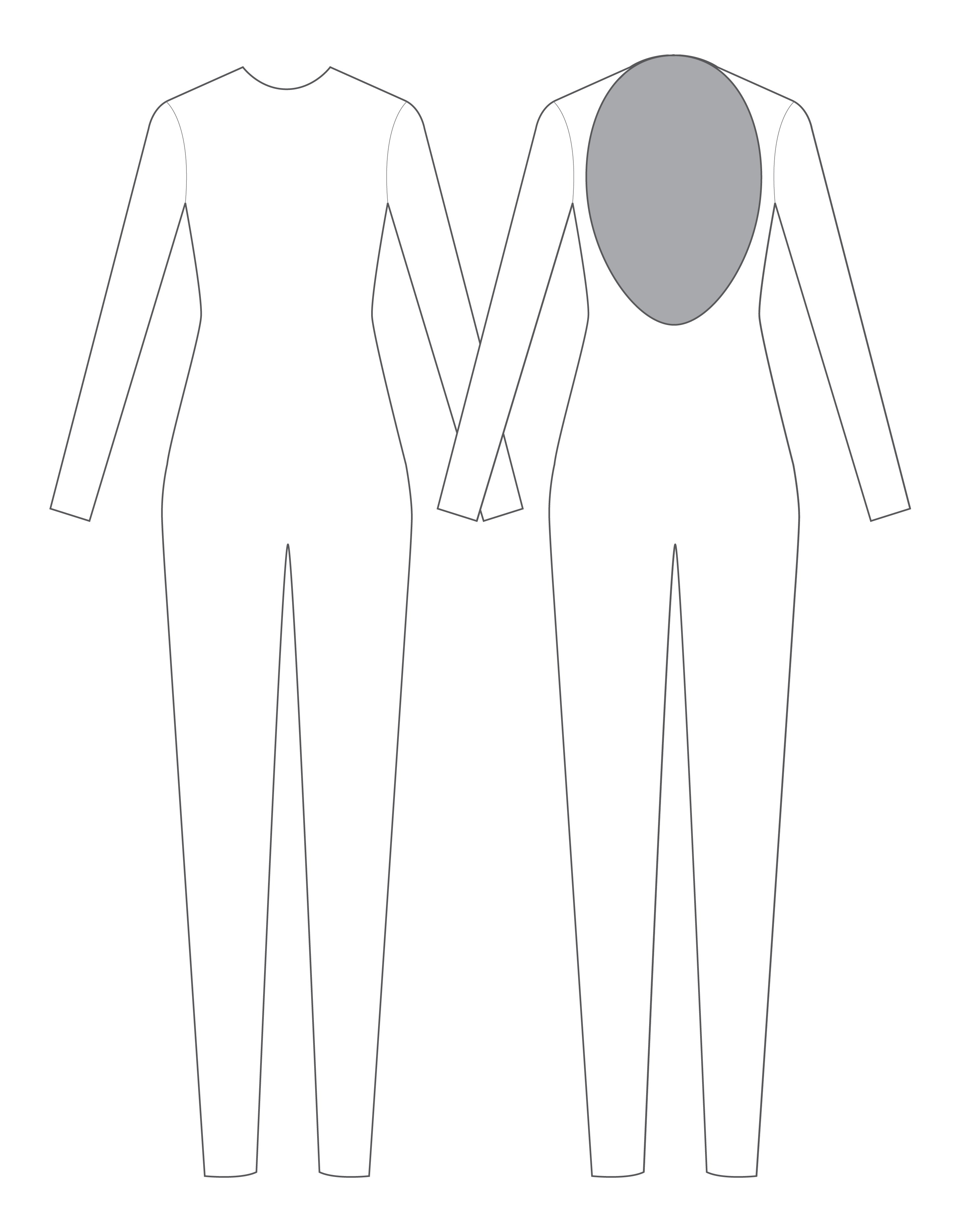 Custom Inked LS Open Back Unitard - Lycra
