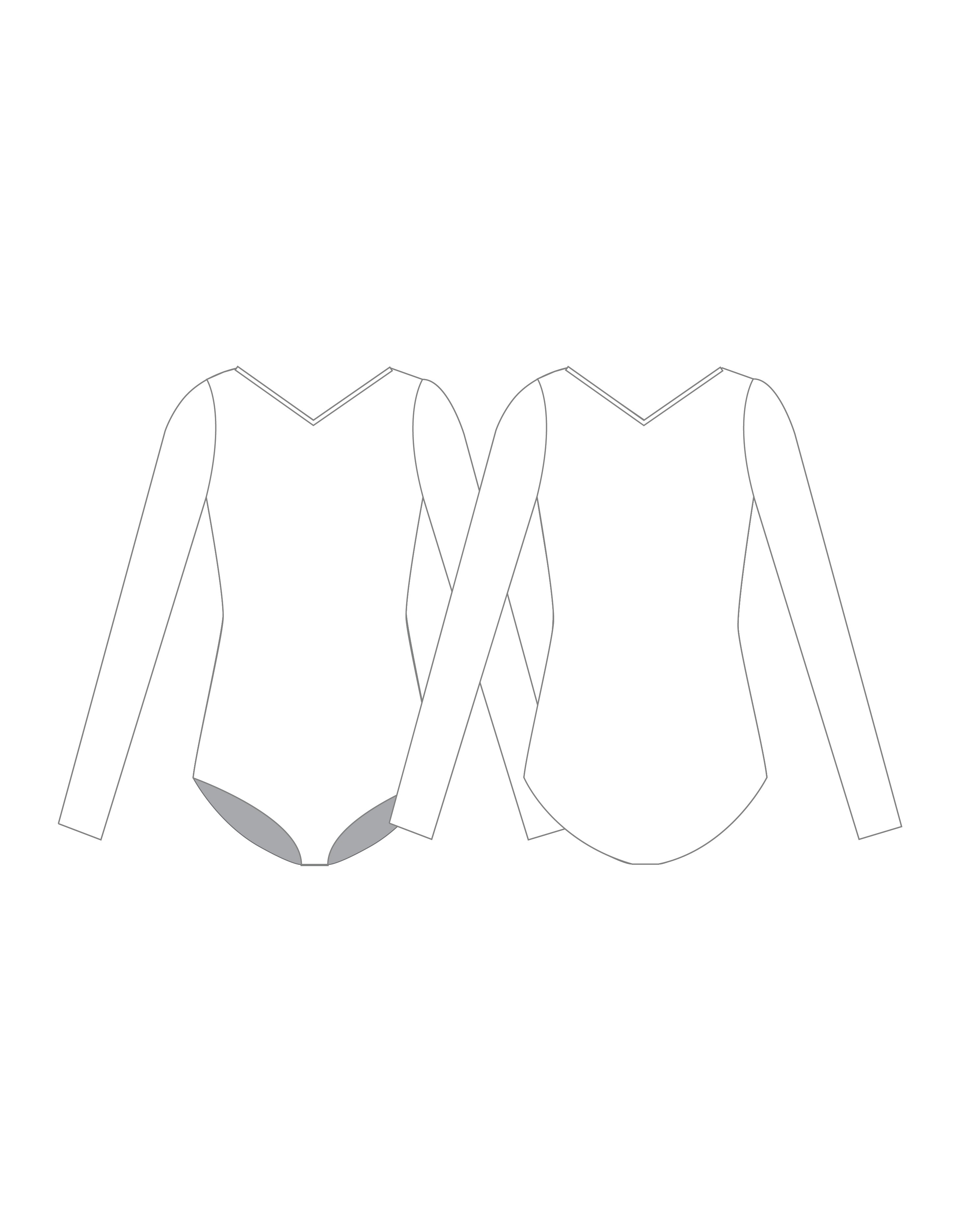 Custom Inked LS V Neck Leotard Gymnastics - Lycra