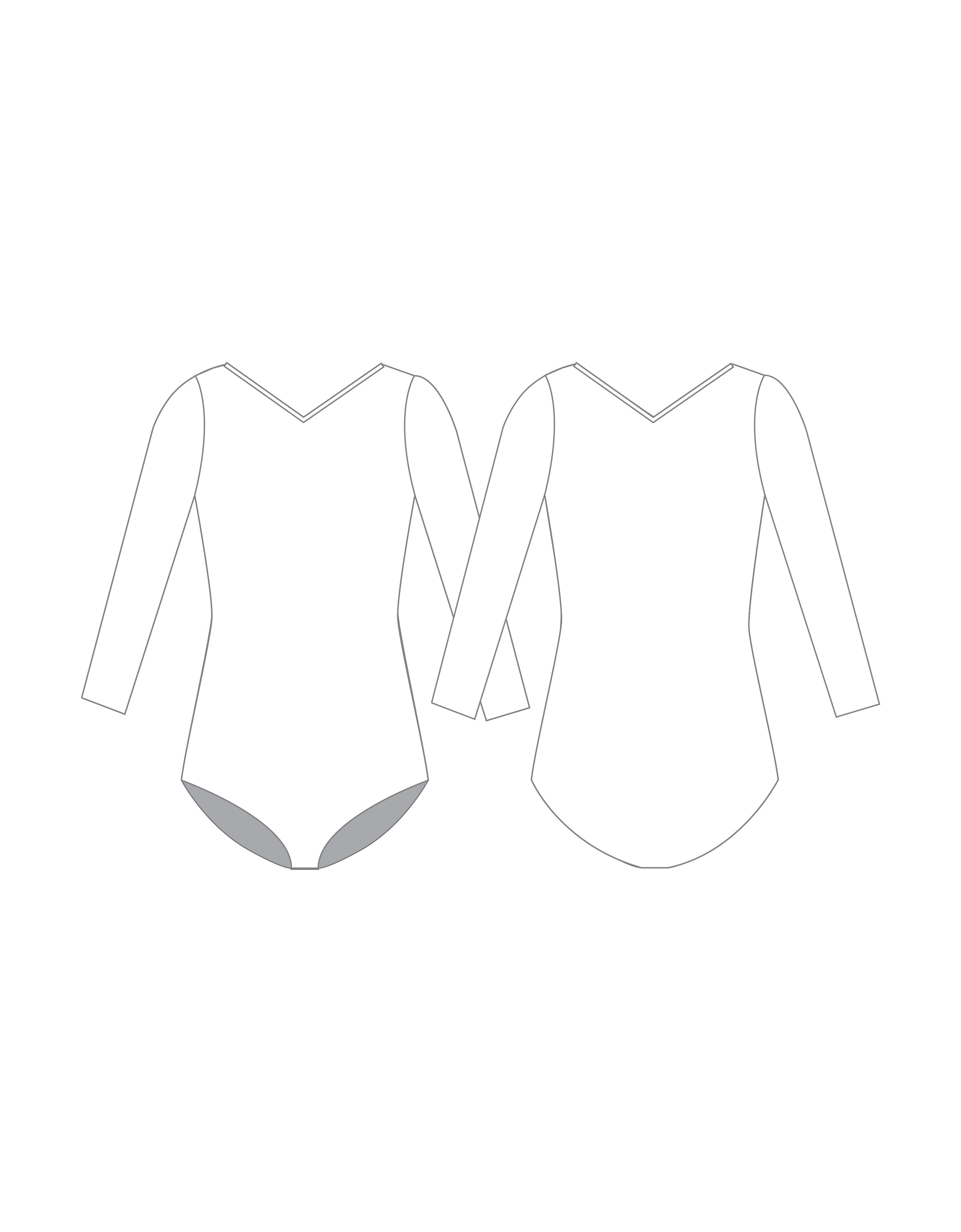 Custom Inked 3/4 Sleeve V Neck Leotard Gymnastics - Lycra