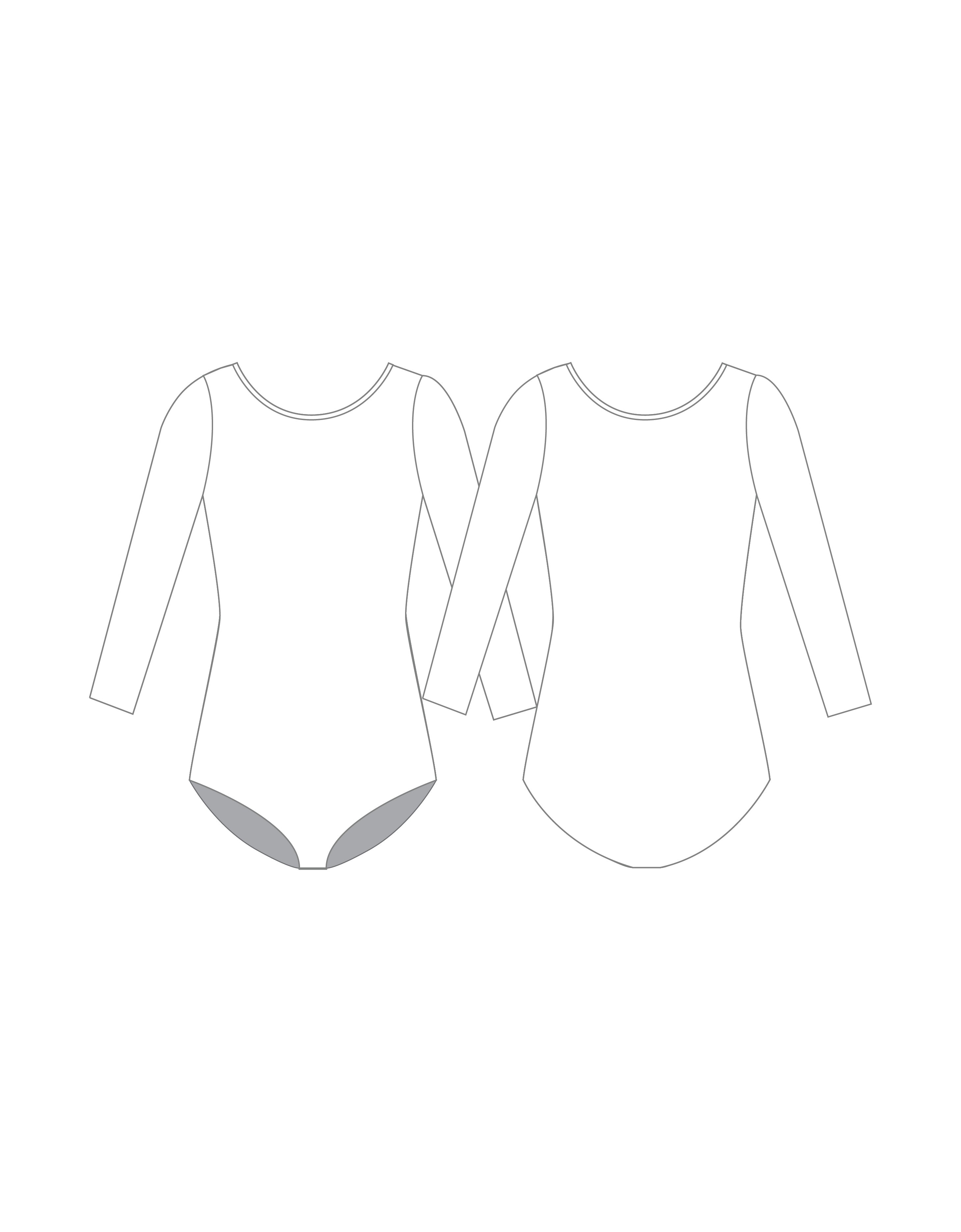 Custom Inked 3/4 Sleeve Round Neck Leotard Gymnastics - Lycra