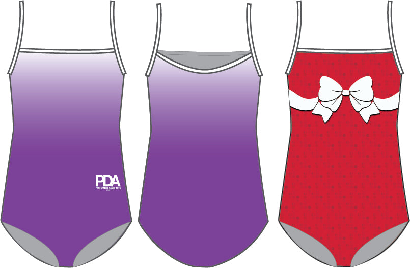 Custom Inked Reversible Cami Leotard 2 Fabrics - Lycra & Hologram