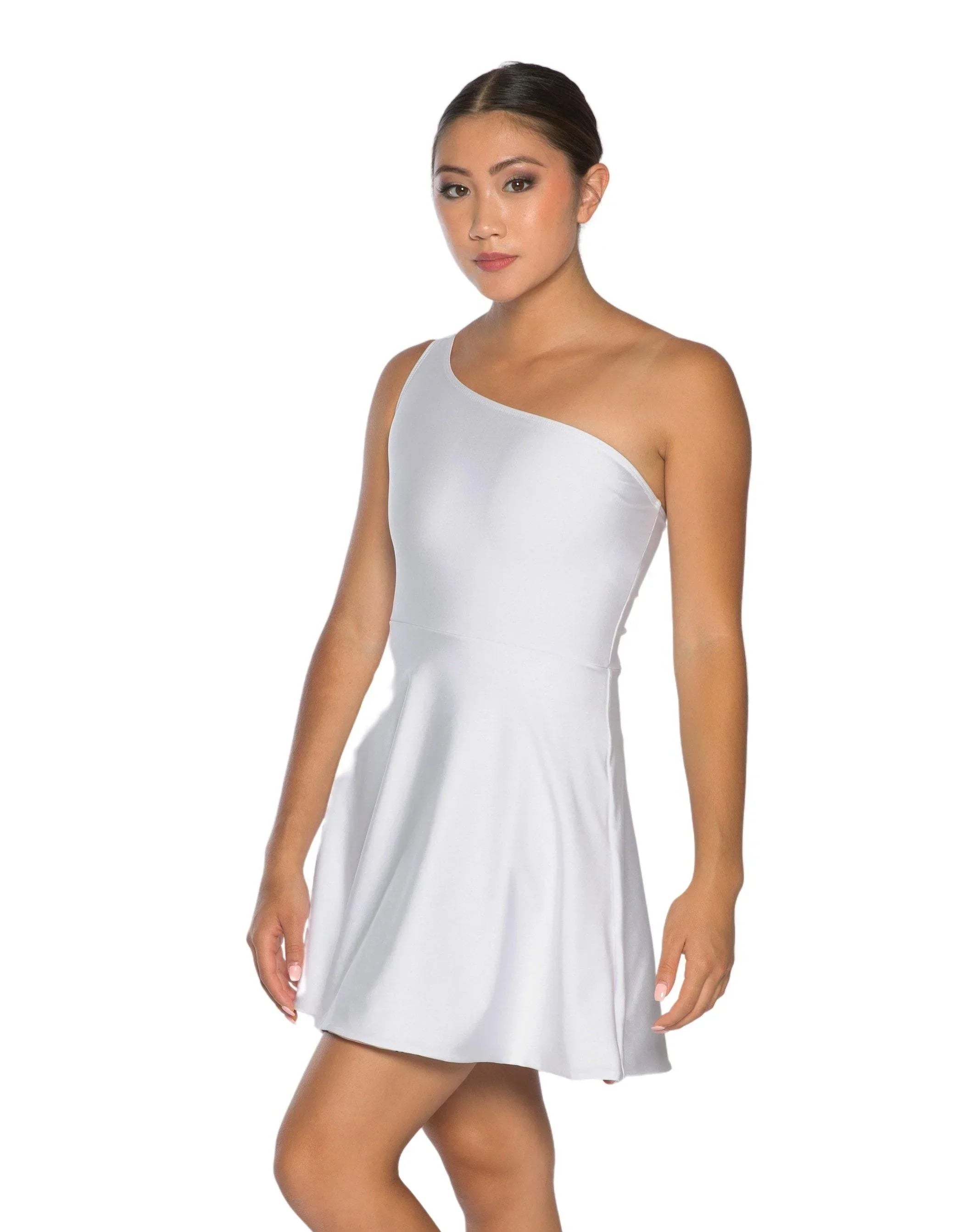 Custom White Convertible One Shoulder Dress