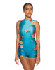 Lotus Sleeveless Open Back Biketard