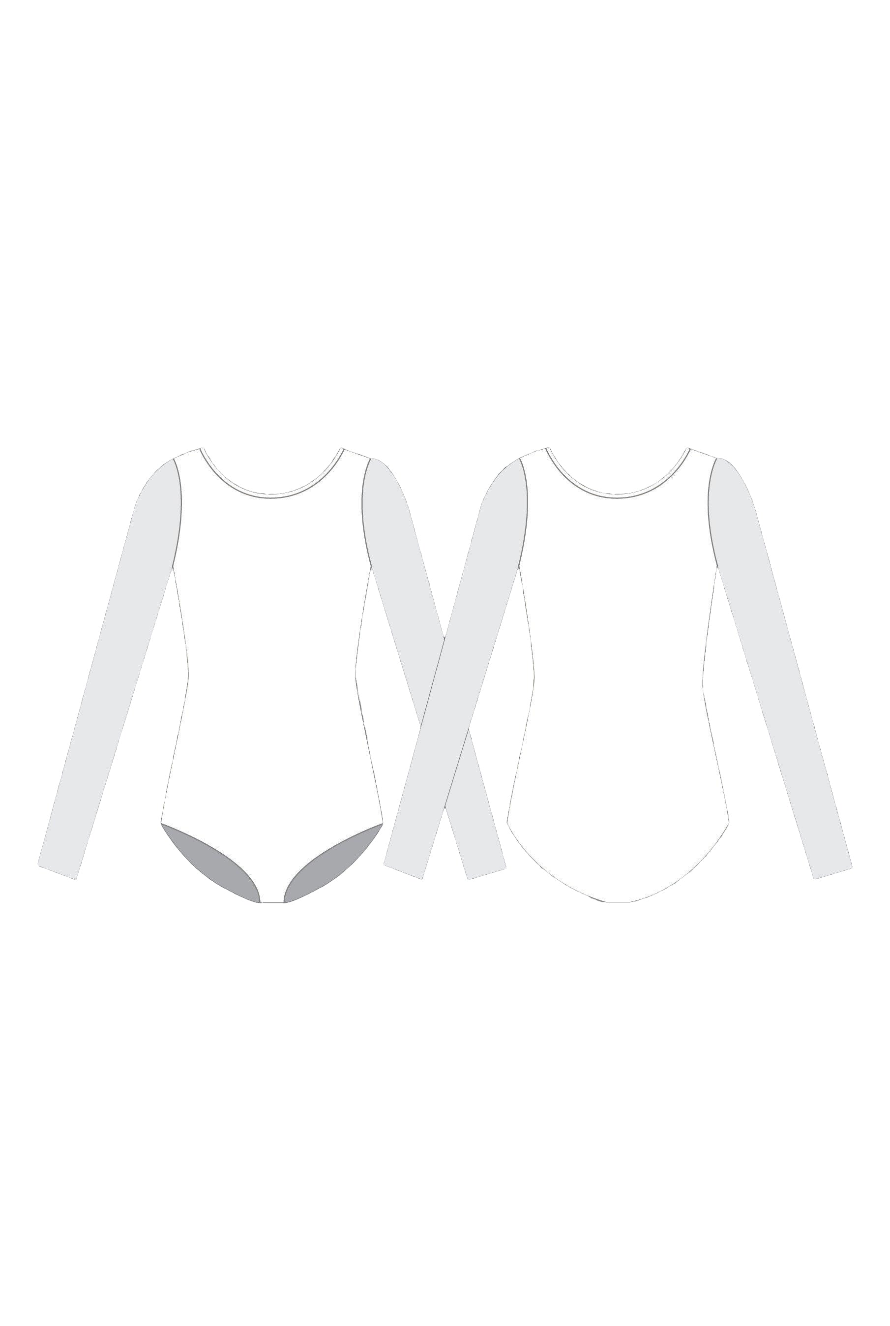 Custom Inked Round Neck Leotard Long Sleeves Mesh