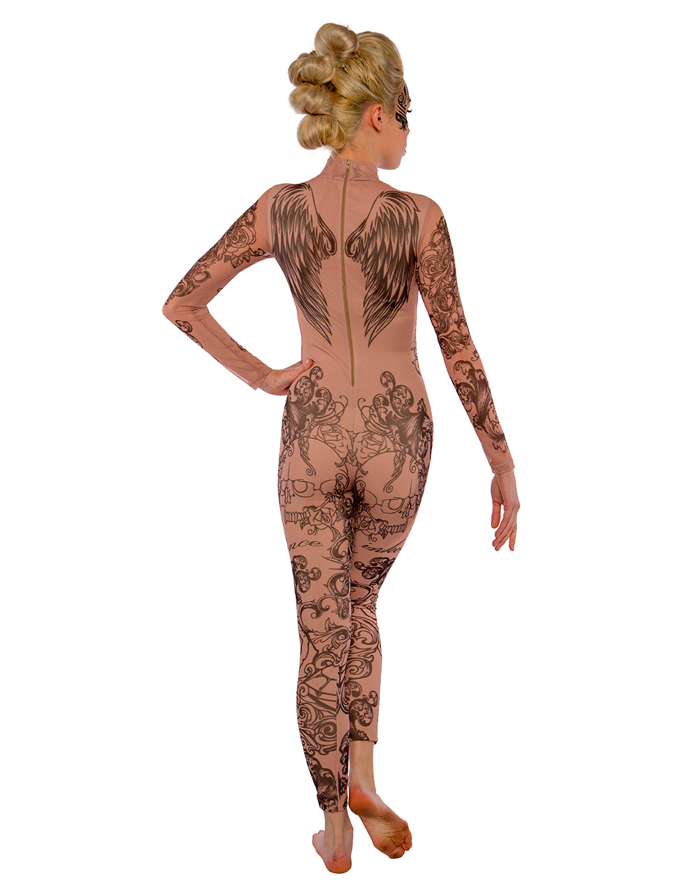Mesh Inked LS Unitard