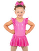 Solid Hologram Tank with Gather Sleeve Dress