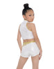 Huntress Golden Halter TNeck Zip Front Crop Top