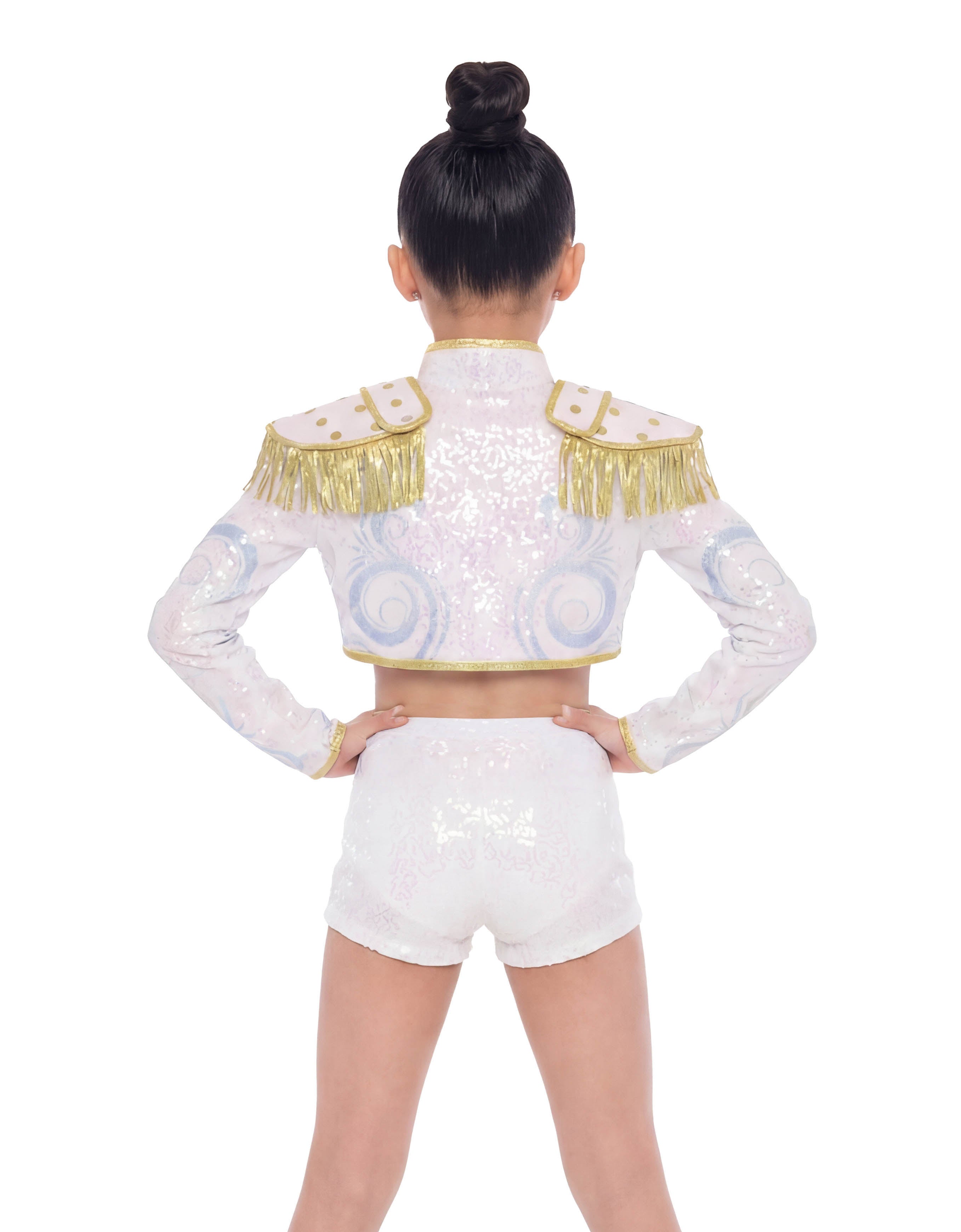 Huntress Golden LS Cropped Jacket With Fringe Epaulets