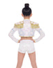 Huntress Golden LS Cropped Jacket With Fringe Epaulets