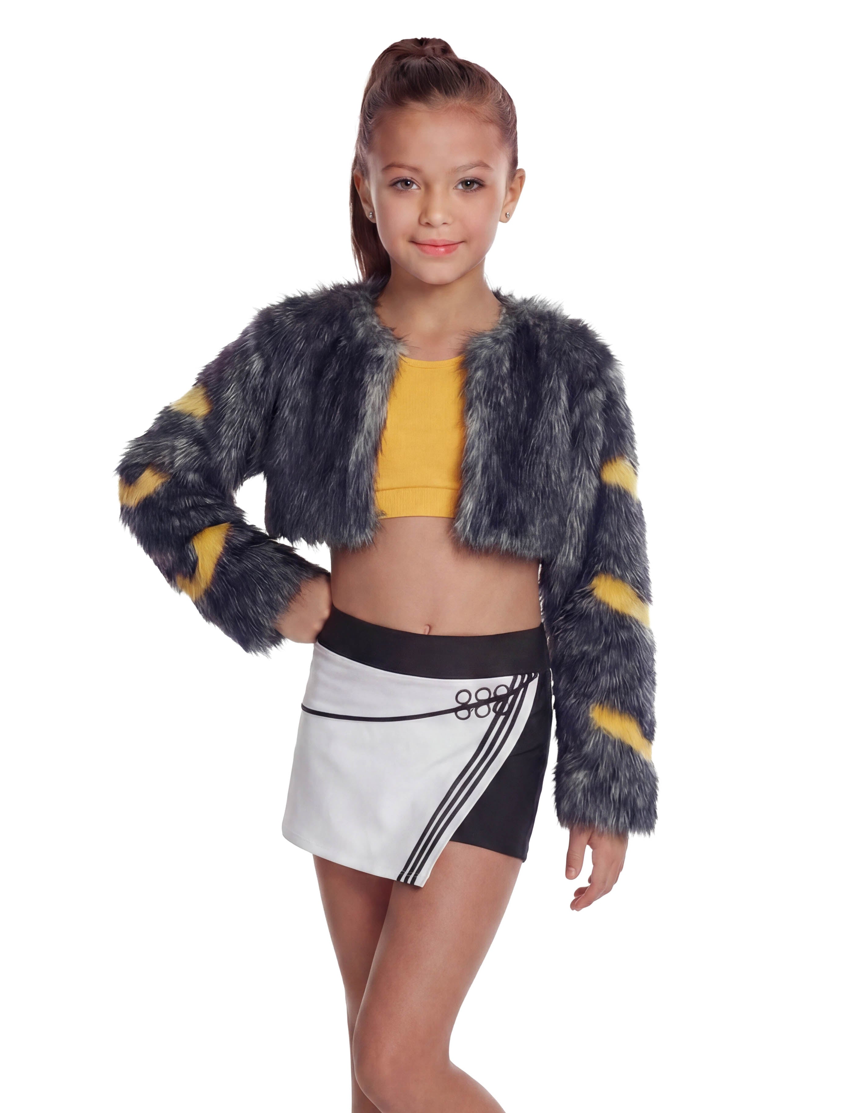 Demon Crows Overlap Panel Skort with Waistband and Panty