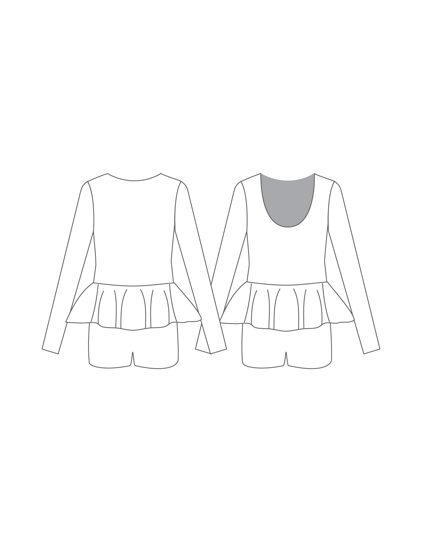Custom Inked Long Sleeve Biketard w Peplum - Hologram