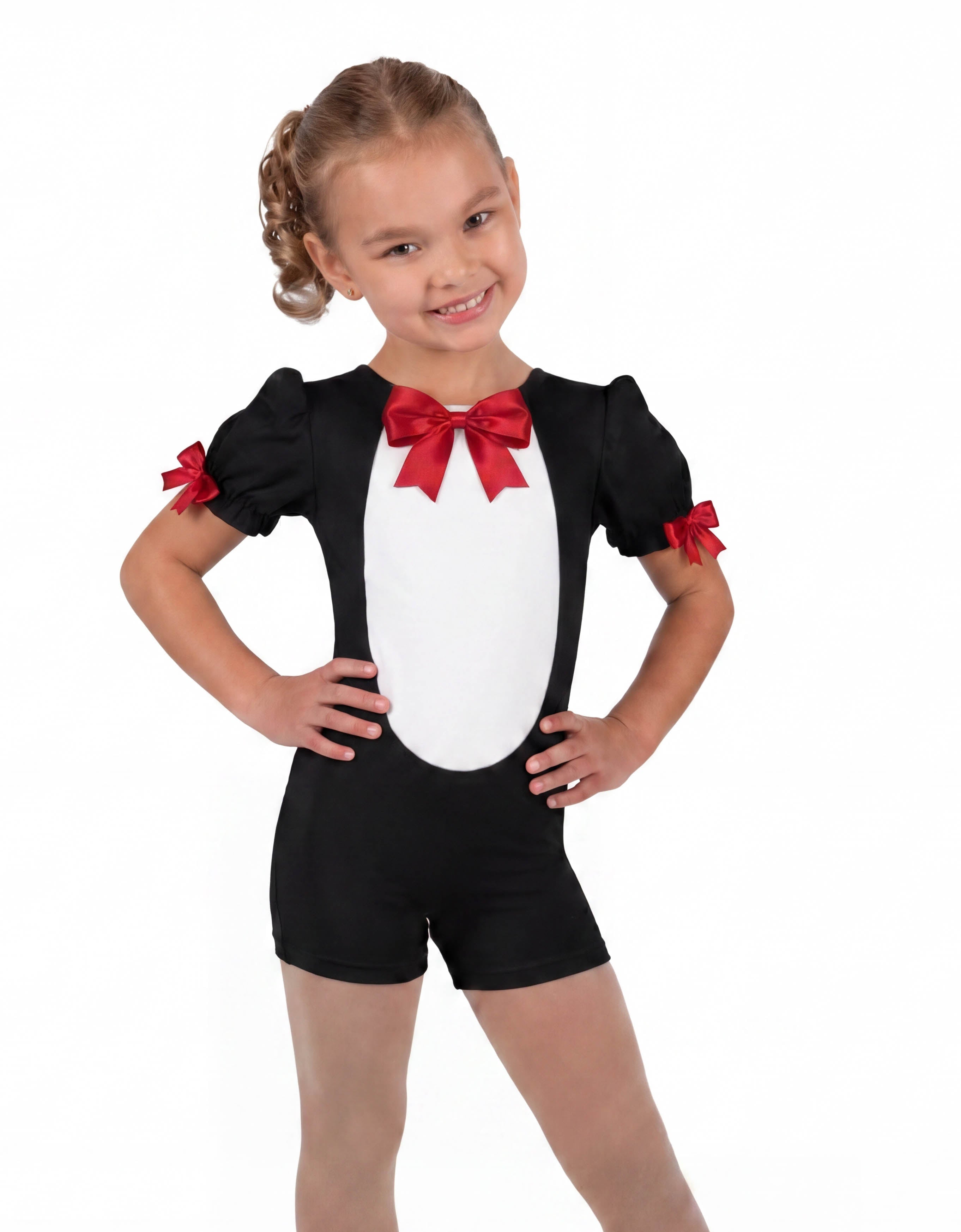 Penguin Puff Sleeve Biketard