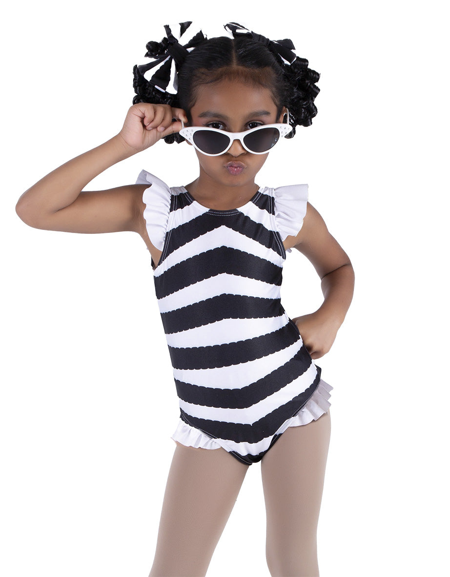 Beach Baby Tank with Gather Sleeve and Legs Leotard