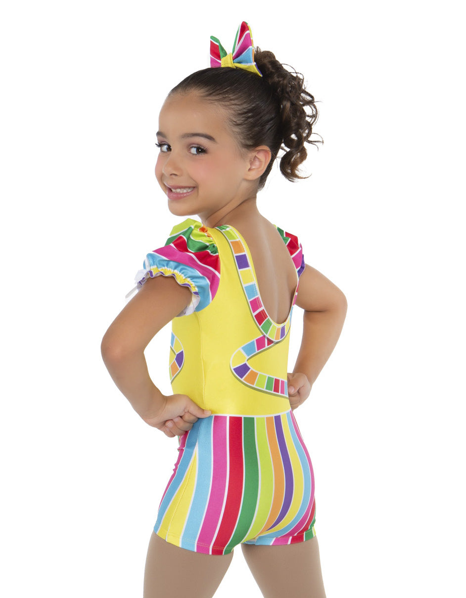 Candy Land Puff Sleeve Biketard