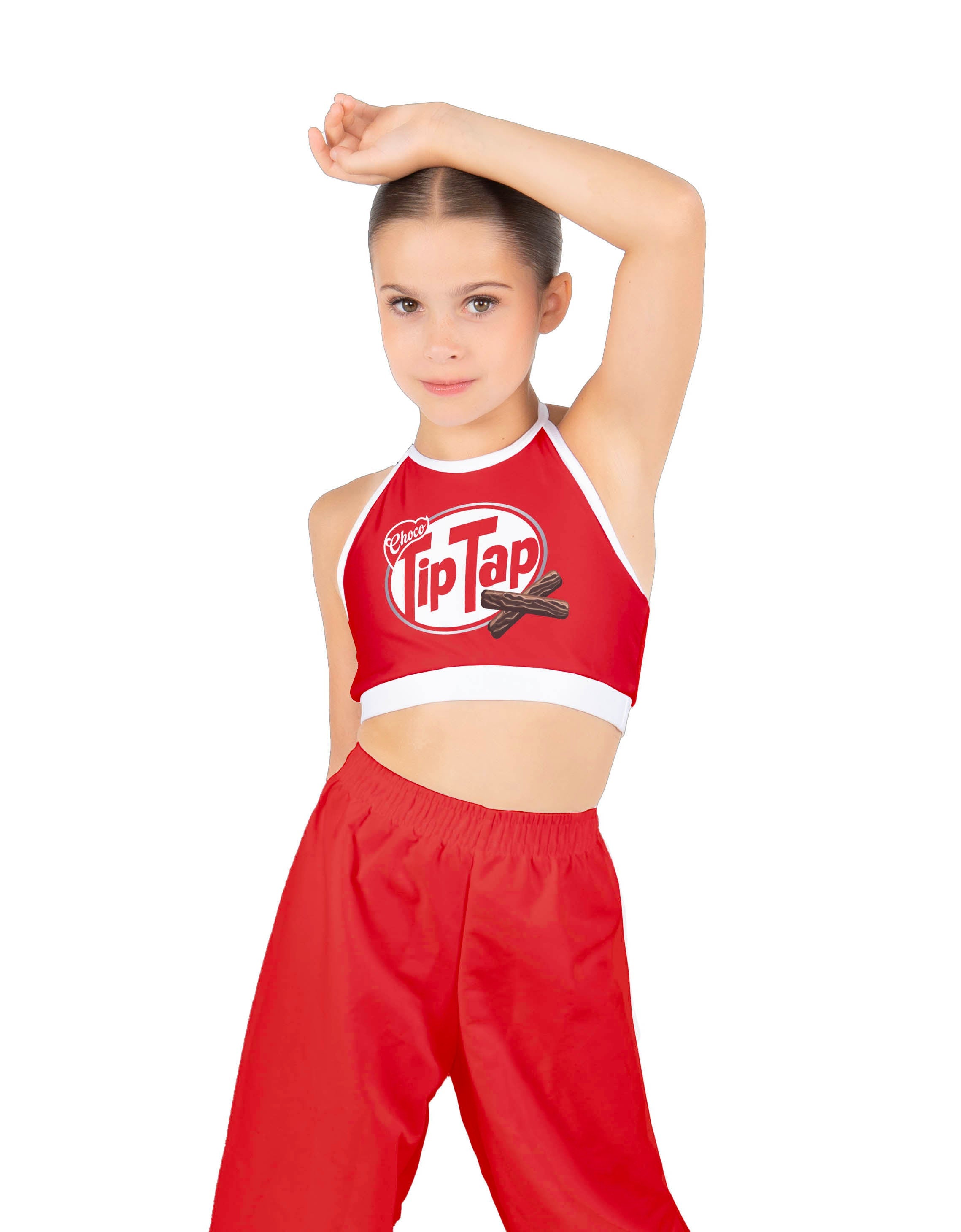 Tip Tap Chocolate Halter Binding Crop Top