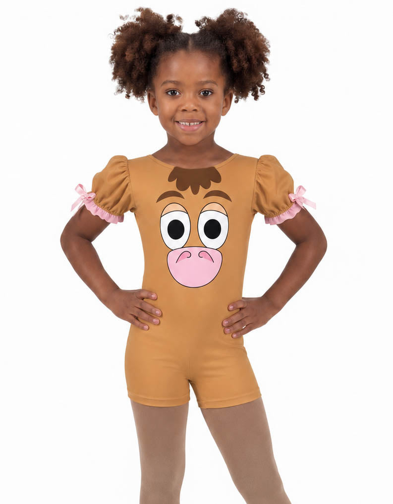 Cowboy Horse Puff Sleeve Biketard