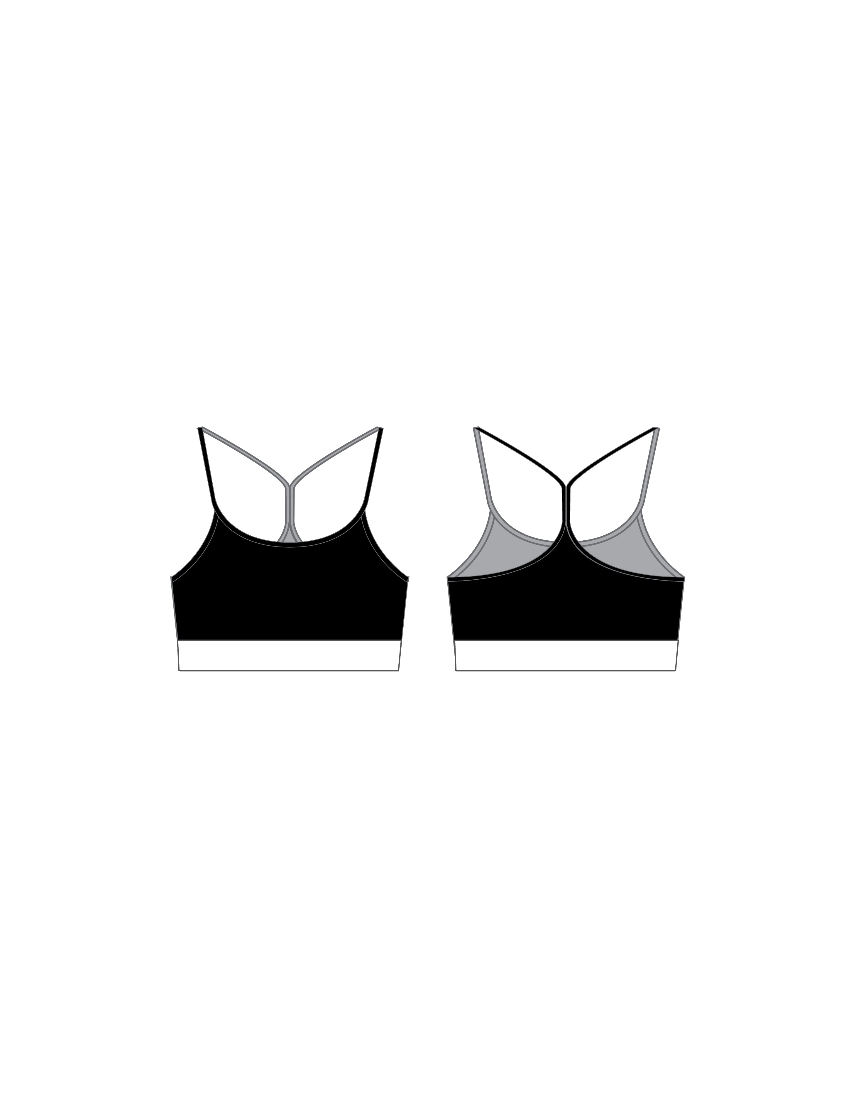 Custom Inked Popcolour Racer Strap Crop - Flat Supplex
